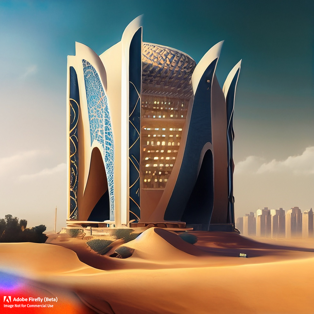 Firefly Aldar Headquarters tower in desert art 65118