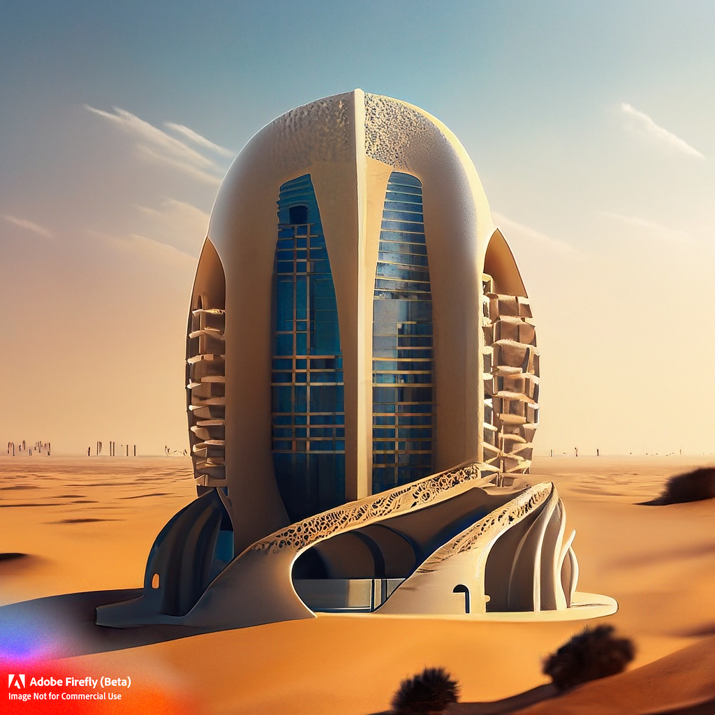 Firefly Aldar Headquarters tower in desert art 98008